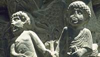 Toulouse, Basilique Saint-Sernin, Porte Miegeville, Chapiteau d'Adam et Eve (2)